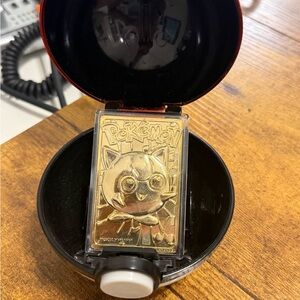 23k Gold-Plated Pokémon Trading Card in PokéBall Case licensed by Nintendo